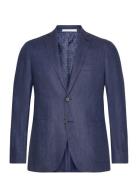 Linen Fine Herringb Blazer Michael Kors Blue