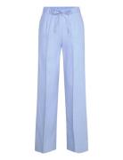 Linen-Blend Elastic Waist Trousers Mango Blue