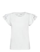 Slfcamila Ss Ruffle Tee Selected Femme White