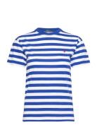 Striped Cotton Jersey Crewneck Tee Polo Ralph Lauren Blue