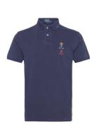 Custom Slim Polo Bear Mesh Polo Shirt Polo Ralph Lauren Navy