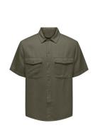 Onskari Ss Shirt Visc Lin 0075 Cs ONLY & SONS Green