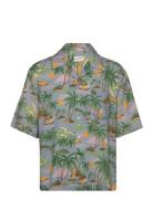 Rel Viscose Hawaii Print Ss Shirt GANT Blue