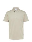 Slhrelax-Terry Ss Zip Polo Ex Selected Homme Beige