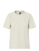Pcria Ss Solid Tee Jrs Noos Bc Pieces Beige