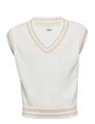 Sweater Vest Knitted Stripe Lindex White