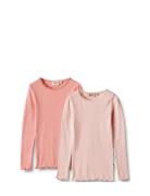 2 Rib T-Shirt L/S Reese Wheat Pink