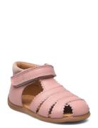 Starters™ Scallop Velcro Sandal Pom Pom Pink