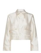 Juliana Silk Blend Boxy Overshirt Malina Cream