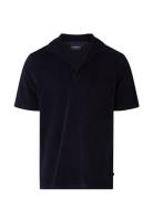 Raphael Organic Cotton Terry Polo Shirt Lexington Clothing Navy