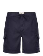 Cargo Linen Shorts Morris Blue