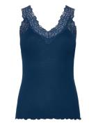 Organic Top W/ Lace Rosemunde Blue