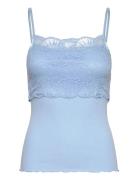 Silk Strap Top W/ Lace Rosemunde Blue