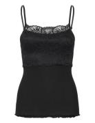 Silk Strap Top W/ Lace Rosemunde Black