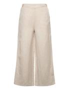 Linen Trousers With Buttons Mango Beige