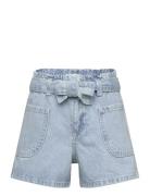 Paperbag Shorts With Belt Mango Blue