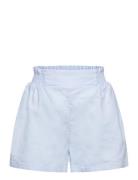 Linen Shorts With Drawstring Waist Mango Blue