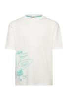 Printed Cotton-Blend T-Shirt Mango White