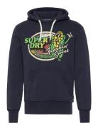 Neon Travel Graphic Loose Hood Superdry Navy