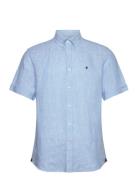 Douglas Bd Linen Shirt Ss Morris Blue