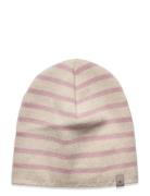 Beanie Striped Knit Huttelihut Pink