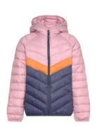 Jacket W. Hood - Quilted Color Kids Pink