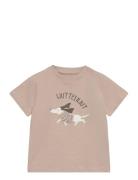 T-Shirt Ss Print Huttelihut Beige