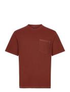 Contrast Stitch Pocket Tshirt Superdry Burgundy