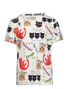 Clairvoyant Cats Aop Ss Tee Mini Rodini Patterned