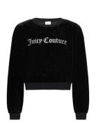 Glitter Velour Over Crew Juicy Couture Black