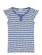 2X2 Cotton Stripe Cinne Tee Mads Nørgaard Blue