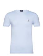 Custom Slim Fit Soft Cotton T-Shirt Polo Ralph Lauren Blue