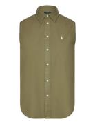 Cotton Oxford Sleeveless Shirt Polo Ralph Lauren Khaki