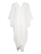 Semi-Transparent Kaftan With Bows Mango White