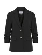 Vimary 3/4 Ruching Blazer Vila Black