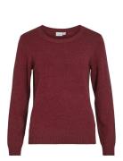 Viril O-Neck L/S Knit Top - Noos Vila Red