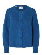 Slflulu Ls Knit Short Cardigan Noos Selected Femme Blue