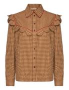 Checked Shirt With Tongues Stella Nova Brown