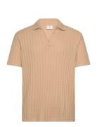 Regular-Fit Ribbed Cotton Polo Shirt Mango Beige