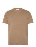 Knit Cotton T-Shirt Mango Brown