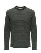 Onsniguel Reg 12 Stripe Crew Knit ONLY & SONS Green