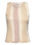 Tie-Dye Ribbed Top Mango Cream