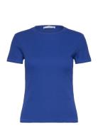 Knitted Short-Sleeve T-Shirt Mango Blue