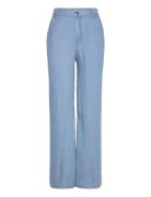 Wideleg Lyocell Trousers Mango Blue