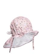 Hat W/Neck & Ties W/Print Melton Pink