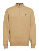 Luxury Jersey Quarter-Zip Pullover Polo Ralph Lauren Beige