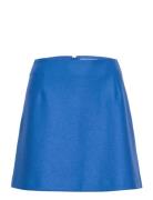 Women Mini Skirt Light Pressed Wool Harris Wharf London Blue