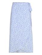 Peony Wrap Skirt A-View Blue