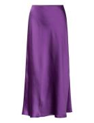 Midi Satin Skirt Mango Purple