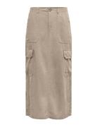 Onlmalfy-Caro Linen Long Skirt Pnt ONLY Beige